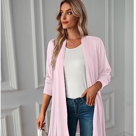 No Comment Basic Lightweight Open Front Cardigan - Picture 8 of 8